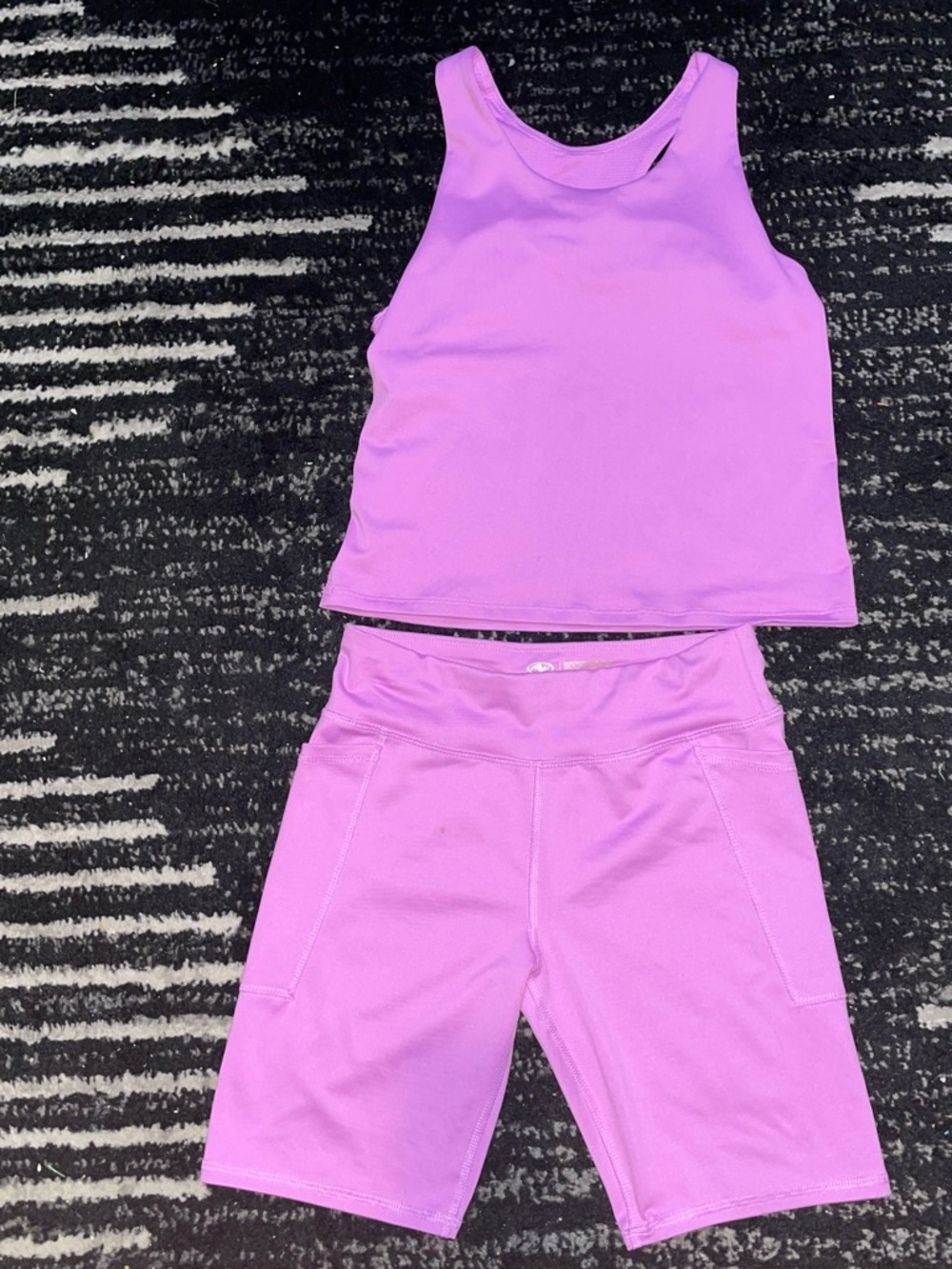 Girls' Active Tank & Bike Shorts Set in Lavender